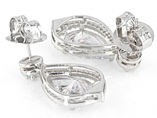 Charles Winston For Bella Luce ® 10.97ctw Rhodium Over Sterling Silver Earrings. (7.08 DEW)