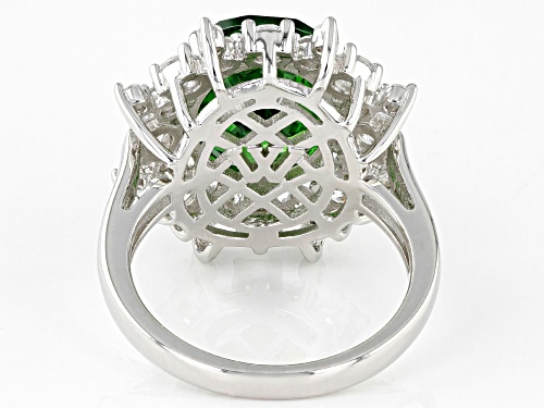 Charles Winston For Bella Luce ®10.32ctw Emerald & White Diamond Simulants Rhodium Over Silver Ring - Size 7