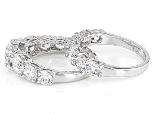 Charles Winston For Bella Luce® 8.93ctw Rhodium Over Silver 7 Stone Anniversary Ring Set - Size 10