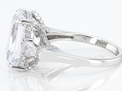 Charles Winston for Bella Luce® 9.82ctw White Diamond Simulants Rhodium Over Silver Ring - Size 11