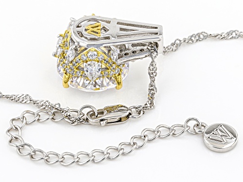 Charles Winston For Bella Luce® 13.58ctw Rhodium Over Silver Scintillant Cut®Two-Tone Pendant/Chain