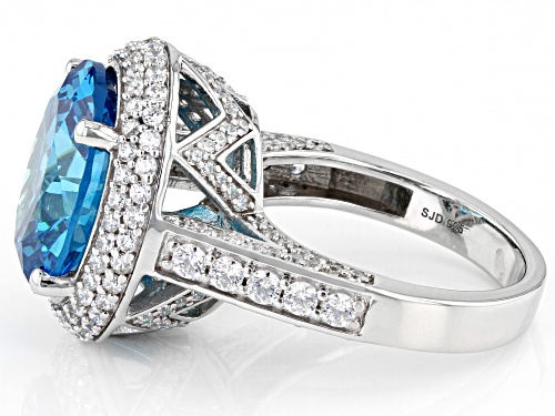 Charles Winston For Bella Luce® 14.39ctw Neon Apatite And Diamond Simulants Rhodium Over Silver Ring - Size 10