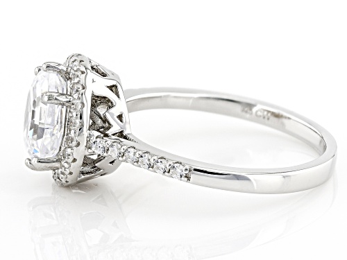 Charles Winston Bella Luce® 3.47ctw Diamond Simulant Scintillant Web Cut® Rhodium Over Silver Ring - Size 10