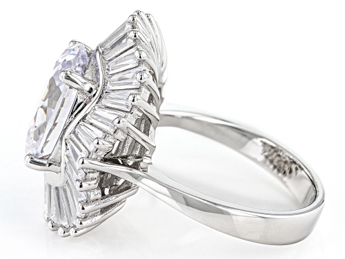 Charles Winston for Bella Luce® 10.55ctw White Diamond Simulant Rhodium Over Silver Ring - Size 8