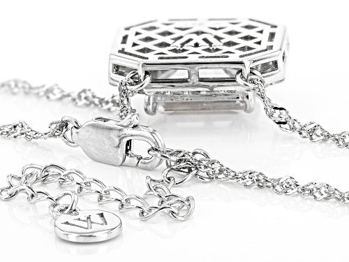 Charles Winston For Bella Luce® 5.98ctw White Diamond Simulant Rhodium Over Sterling Silver Necklace - Size 18