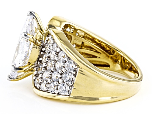 Charles Winston Bella Luce® 6.93ctw White Diamond Simulant Eterno™ Yellow Gold Over Silver Ring - Size 10