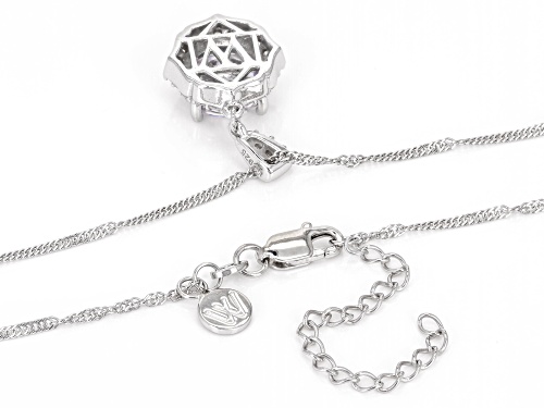 Charles Winston For Bella Luce® 6.57ctw White Diamond Simulant Rhodium Over Sterling Silver Pendant