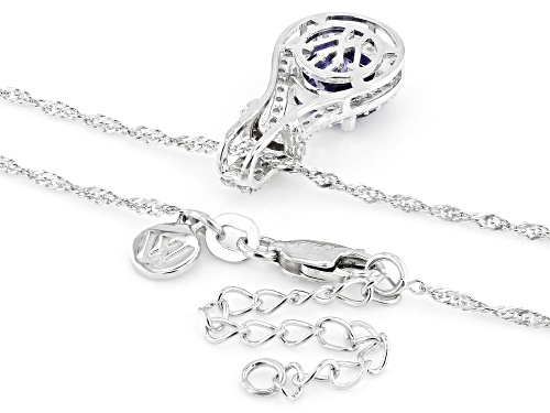 Charles Winston For Bella Luce®3.51ctw Tanzanite & Diamond Simulants Rhodium Over Silver Pendant
