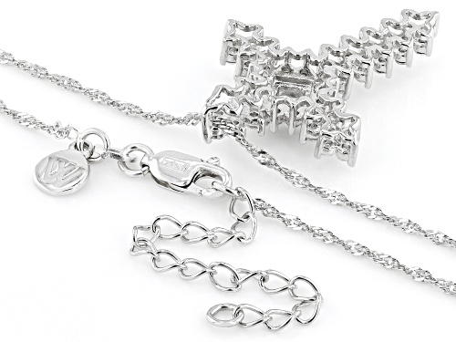 Charles Winston For Bella Luce® 2.24ctw Rhodium Over Silver Cross Pendant(1.35ctw DEW)