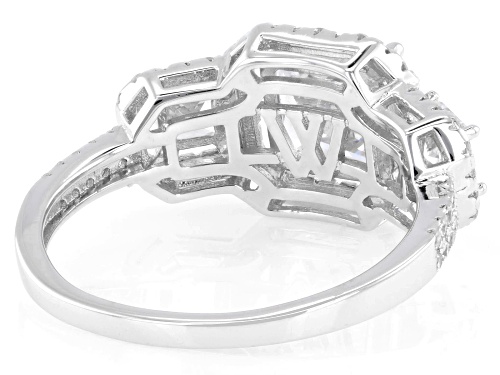 Charles Winston For Bella Luce® 4.27ctw White Diamond Simulant Rhodium Over Sterling Silver Ring - Size 7
