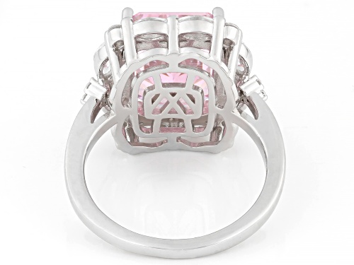 Charles Winston For Bella Luce® 10.68ctw Pink and White Diamond Simulant Rhodium Over Silver Ring - Size 8
