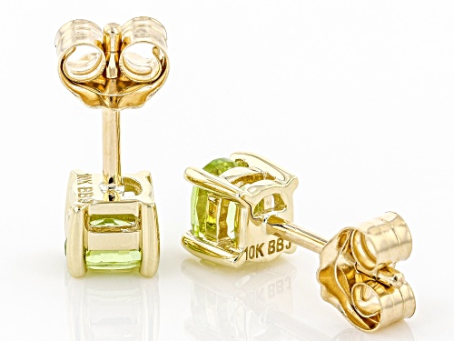 0.32ctw Manchurian Peridot™ 10k Yellow Gold Children's Stud Earrings