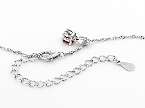 .31ct Round Vermelho Garnet™ Rhodium Over Sterling Silver Children's Pendant with Chain