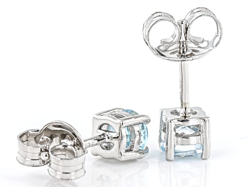 Sky Blue Topaz Rhodium Over Sterling Silver Children's Stud Earrings 0.48ctw