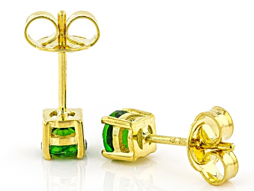 Green Chrome Diopside 18k Gold Over Sterling Silver Children's Stud Earrings 0.46ctw