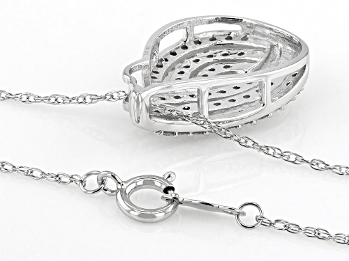 0.55ctw Round White Diamond 10k White Gold Teardrop Slide Pendant With 18