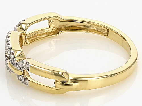 0.10ctw Round White Diamond 10k Yellow Gold Link Band Ring - Size 7