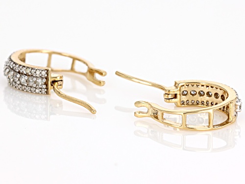 0.45ctw Round White Diamond 10k Yellow Gold Huggie Earrings