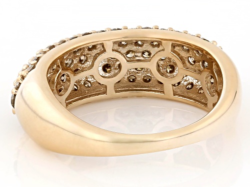 1.40ctw Round Candlelight Diamonds™ 10k Yellow Gold Wide Band Ring - Size 8