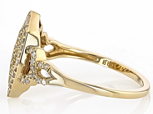 0.50ctw Round Natural Yellow And White Diamond 10k Yellow Gold Cluster Ring - Size 10