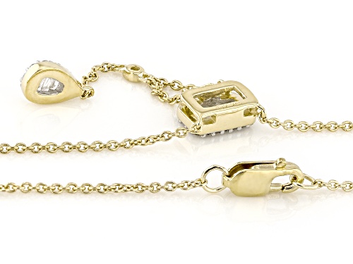 0.20ctw Round And Baguette White Diamond 10k Yellow Gold Y Necklace - Size 18