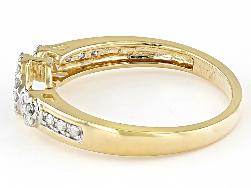 0.25ctw Round White Diamond 10k Yellow Gold Cluster Ring - Size 4