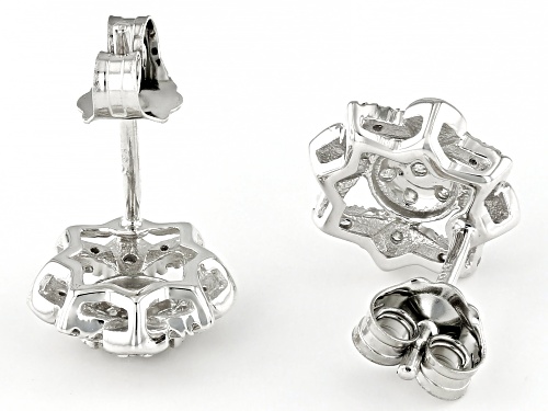 0.40ctw Round White Diamond 10k White Gold Stud Earrings