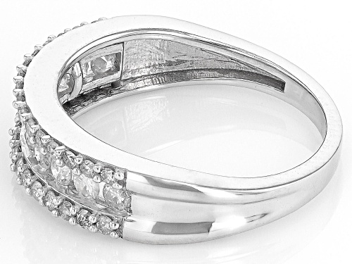 0.75ctw Round White Diamond 10k White Gold Band Ring - Size 8