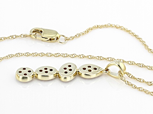 0.25ctw Round White Diamond 10k Yellow Gold Cluster Pendant With 18