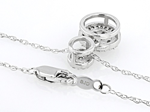 0.30ctw Round White Diamond 10k White Gold Halo Slide Pendant With 18