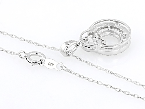0.35ctw Round & Baguette White Diamond 10k White Gold Circle Pendant With 18