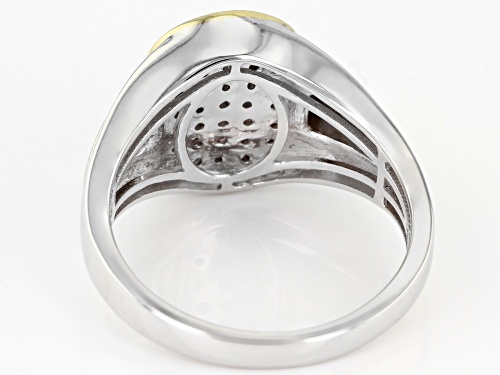 0.50ctw Round White Diamond 10K Two-Tone Gold Mens Ring - Size 9