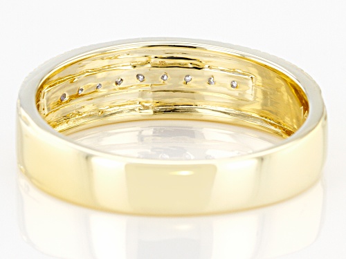0.20ctw Round White Diamond 14K Yellow Gold Mens Ring - Size 10.5