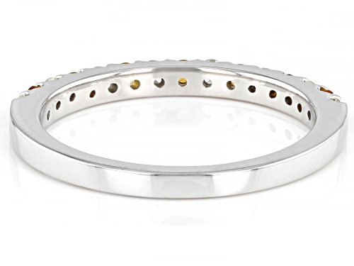 0.39ctw Round Citrine & White Diamond 14k White Gold November Birthstone Band Ring - Size 7