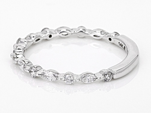 0.45ctw Marquise And Round White Diamond 14k White Gold Band Ring - Size 6.5