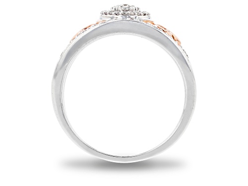 Enchanted Disney Majestic Princess Ring White Diamond Rhodium Over Silver And 10K Rose Gold 0.25ctw - Size 6
