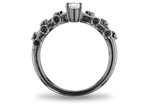 Enchanted Disney Villains Ursula Ring Amethyst And Black Diamond Black Rhodium Over Silver 0.50ctw - Size 7