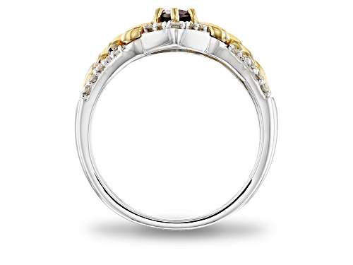 Enchanted Disney Anna Ring Rhodolite Garnet & Diamond Rhodium & 14k Yellow Gold Over Silver 1.20ctw - Size 7