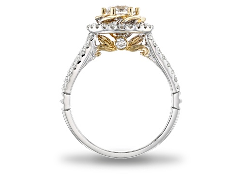Enchanted Disney Belle Rose Ring White Diamond 14k White and Yellow Gold 1.00ctw - Size 8