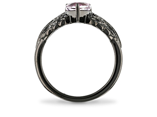 Enchanted Disney Villains Maleficent Ring Black Diamond & Pink Topaz Black Rhodium Over Silver - Size 8