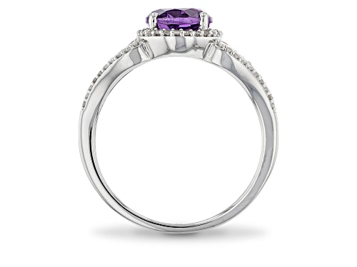 Enchanted Disney Fine Jewelry Ariel Ring Amethyst and White Diamond Rhodium Over Silver 1.95ctw - Size 8