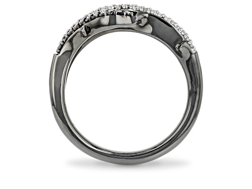 Enchanted Disney Villains Maleficent Ring Black & White Diamond Black Rhodium Over Silver 0.25ctw - Size 5