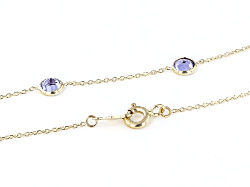 1.94ctw Round Tanzanite 14k Yellow Gold Necklace - Size 18