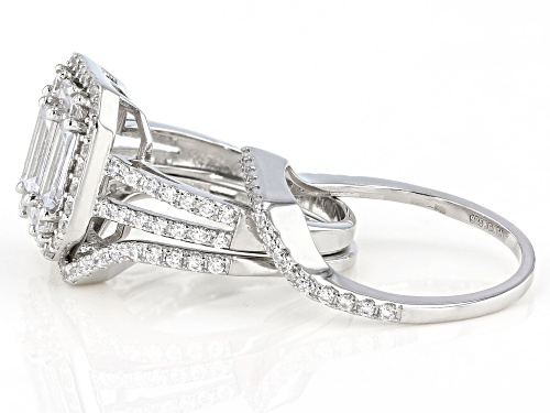 Bella Luce ® 2.68ctw White Diamond Simulant Rhodium Over Sterling Silver Ring With Bands - Size 7