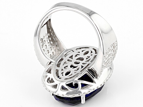 Bella Luce®24.80ctw Esotica™ Tanzanite And White Diamond Simulants Rhodium Over Sterling Silver Ring - Size 6