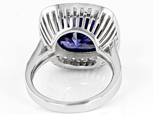Bella Luce ® 12.96ctw Esotica™ Tanzanite And Diamond Simulant Rhodium Over Sterling Silver Ring - Size 10