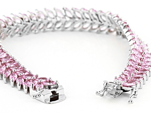 Bella Luce ® 29.67ctw Pink Diamond Simulant Rhodium Over Sterling Silver Tennis Bracelet - Size 7.25