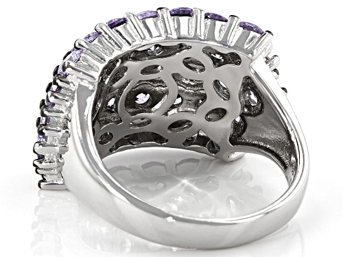 Bella Luce ® 6.85ctw Lavender Diamond Simulant Rhodium Over Sterling Silver Ring - Size 7
