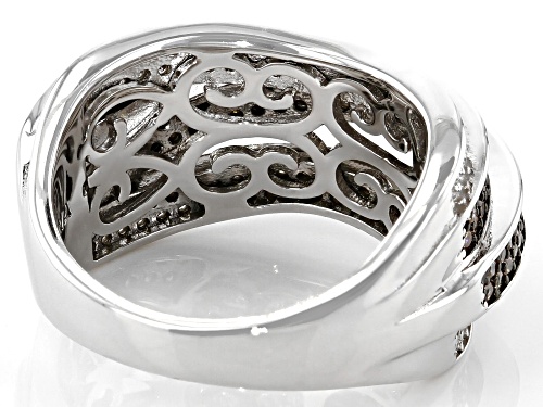 Bella Luce ® 1.90ctw Mocha And White Diamond Simulants Rhodium Over Sterling Silver Ring - Size 8