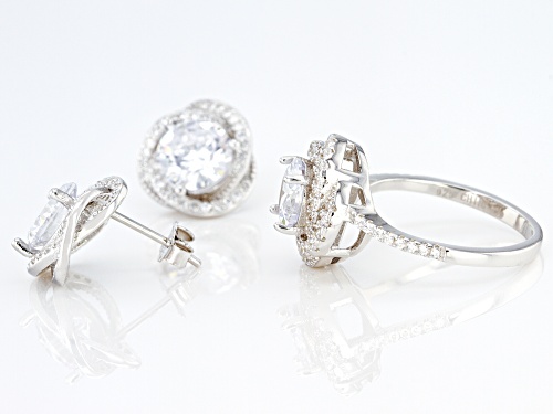 Bella Luce ® 8.00ctw Rhodium Over Sterling Silver Earrings and Ring Set